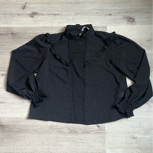 Zara Black Textured Blouse